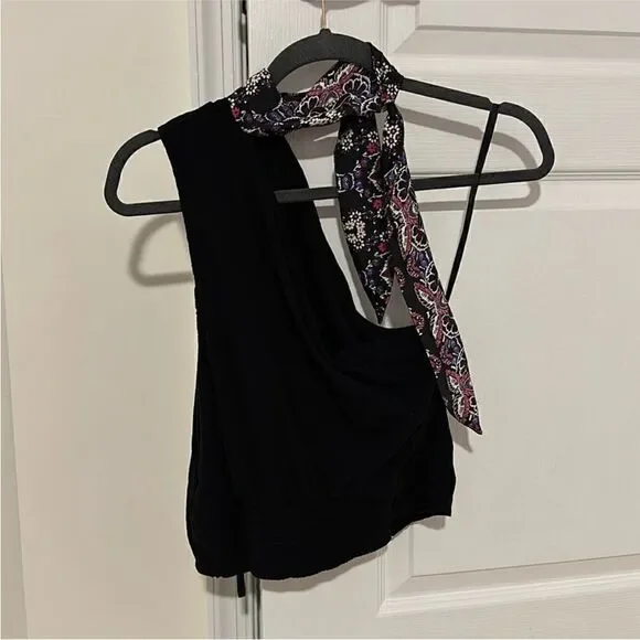 Free People Caroline Black Mock Neck One-Shoulder Top - Picture 11 of 12